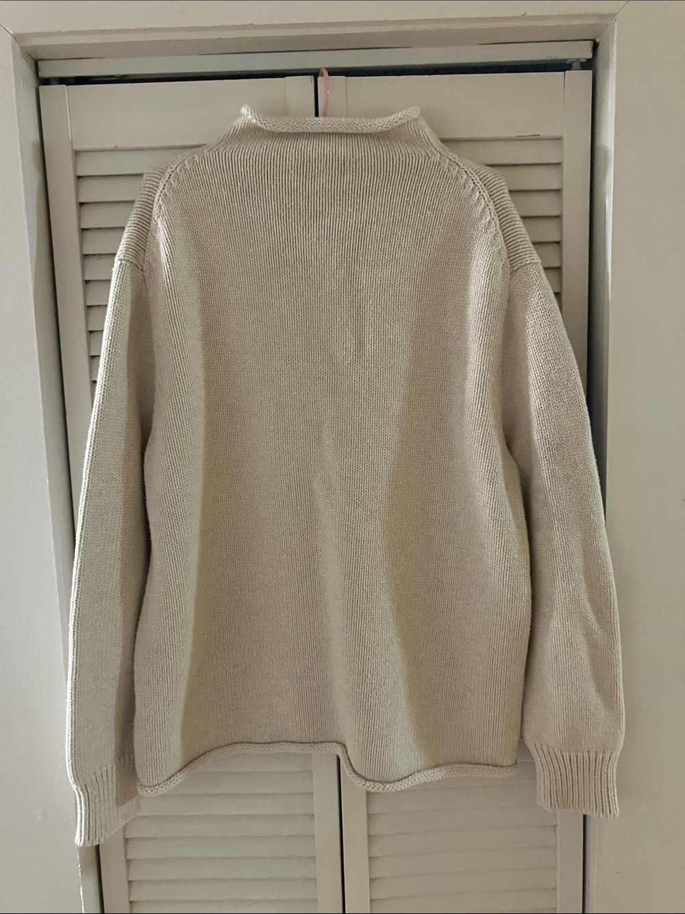 J Crew Always Rower Roll Neck Off White Cotton Sweater Size Large - Picture 6 of 9